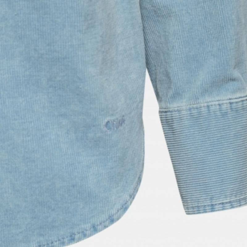 Chloe - Top a coste azzurro con dettaglio tasca - S In condizioni buone in vendita a Dubai, Al Qouz 2