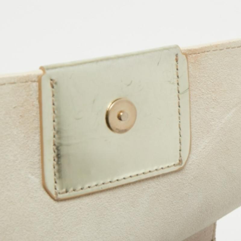Furla Borsa a tracolla in pelle oro/crema e pitone goffrato in vendita 3