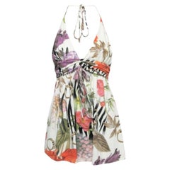 Class by Roberto Cavalli Top in jersey stampato con fiori di colore bianco I.L.A.
