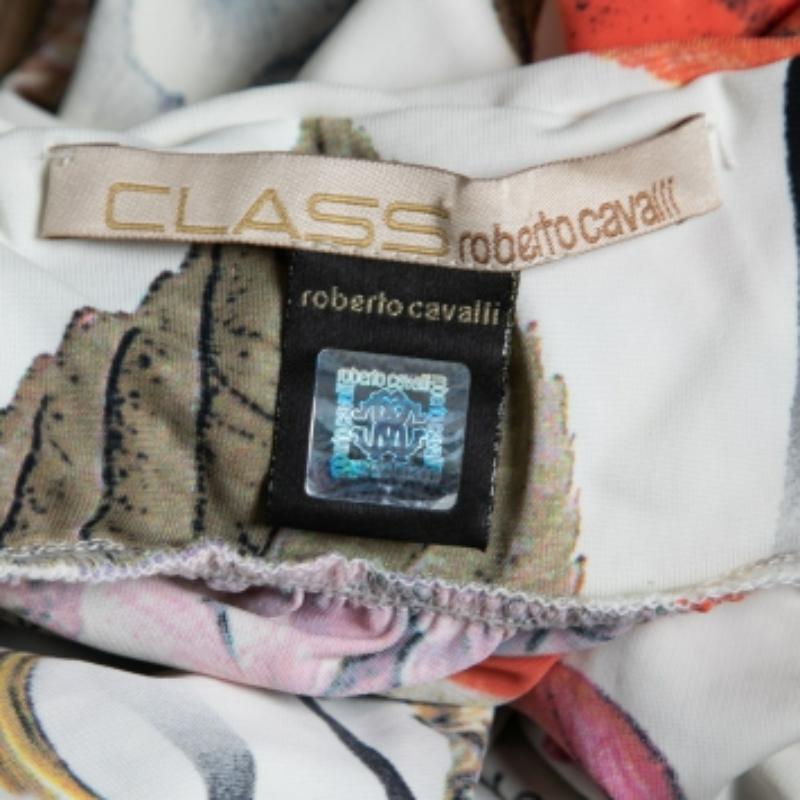 Bianco Class by Roberto Cavalli Top in jersey stampato con fiori di colore bianco I.L.A. in vendita