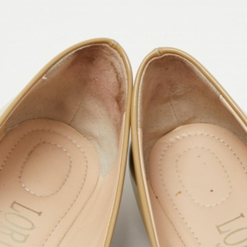 De las mujeres Loriblu Bailarinas de charol beige con lazo talla 39 en venta