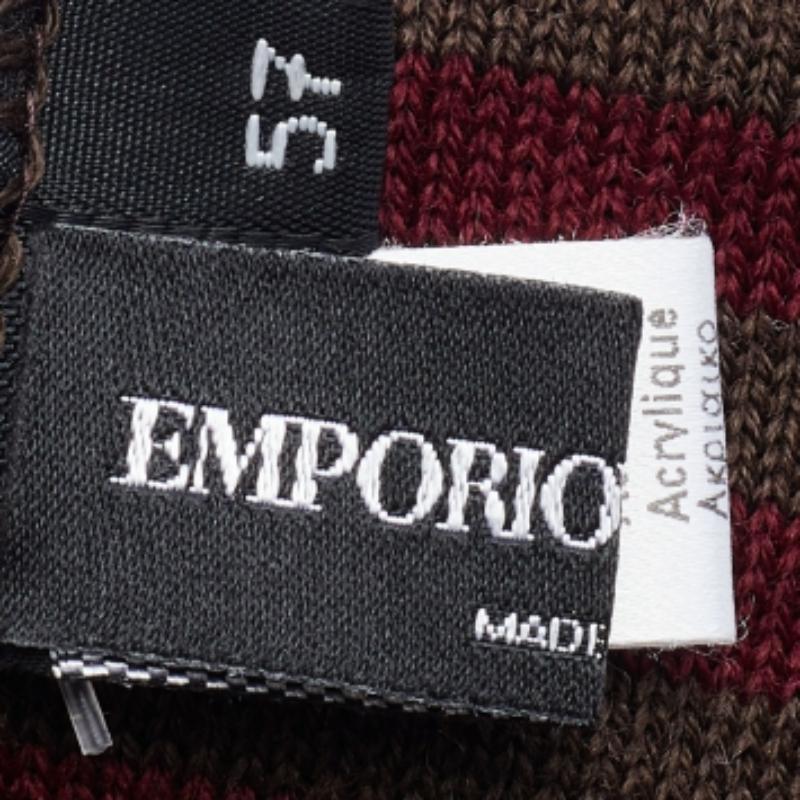 Emporio Armani Berretto di lana bordeaux 57 cm in vendita 1