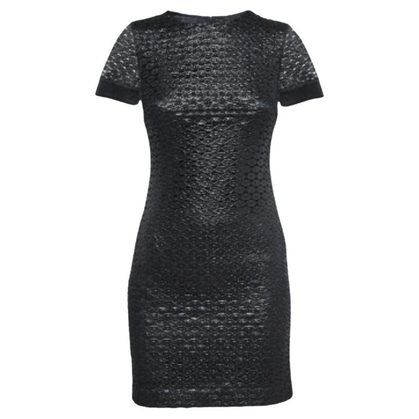 Diane Von Furstenberg Dentelle noire métallisée Robe New Cindy XS
