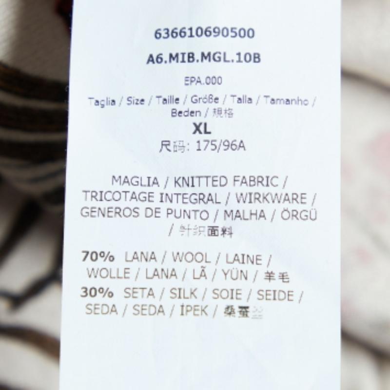 Donna Max Mara Studio A Beige Top in maglia di lana e seta con stampa floreale XL in vendita