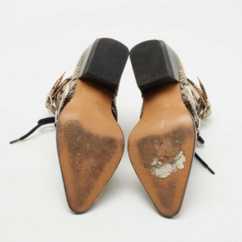 Chloe Stivaletti Rylee in pelle goffrata pitone marrone/nero misura 36 in vendita 1