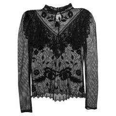 See By Chloe - Top a rete in misto cotone ricamato e increspato M. I.
