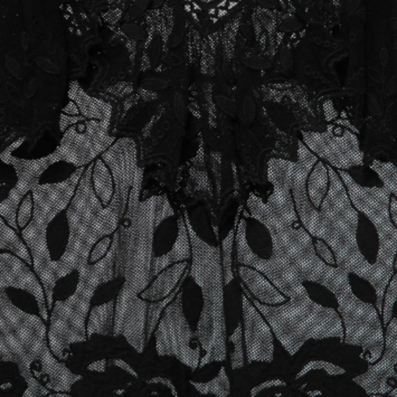 Donna See By Chloe - Top a rete in misto cotone ricamato e increspato M. I. in vendita
