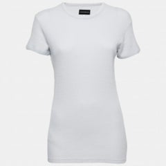 Emporio Armani Misura - Maglietta in cotone testurizzato con stampa del logo in lilla pallido - L.