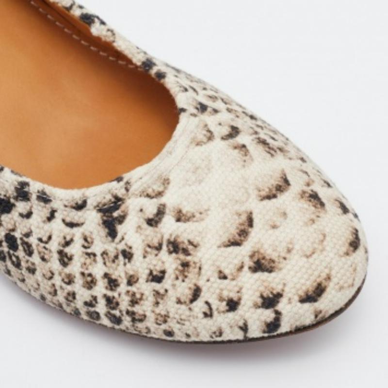 Donna Lanvin Beige/Brown Python Print Canvas Pumps Taglia 41 in vendita