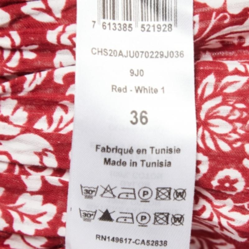 Rosso See By Chloe - Minigonna in cotone con stampa floreale e rifiniture in pizzo, colore rosso S in vendita