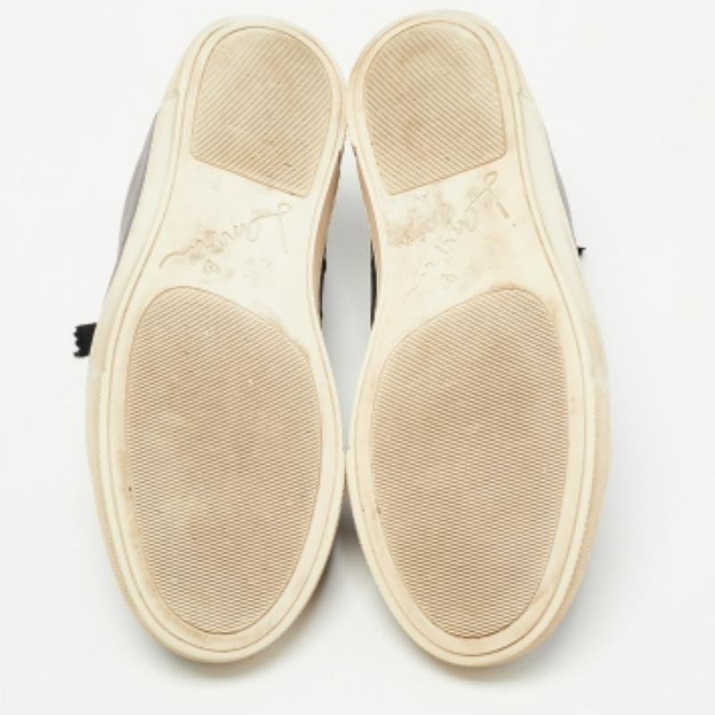 Donna Lanvin, pelle borgogna e pitone goffrato, scarpe da ginnastica basse con punta a cappuccio, taglia 37 in vendita