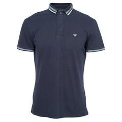 Emporio Armani Polo in cotone piqué blu navy XL