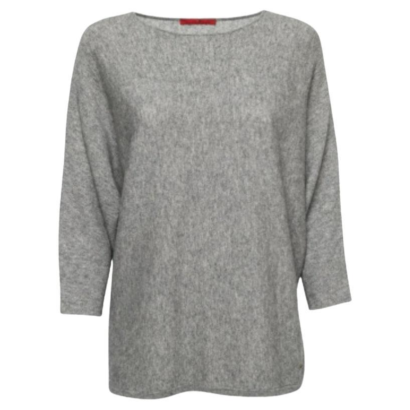 CH Carolina Herrera Maglione in lana grigio con manica a soffietto M. in vendita