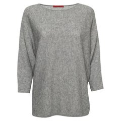 CH Carolina Herrera Maglione in lana grigio con manica a soffietto M.