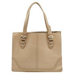 DKNY Tote in pelle beige Beekman con finiture a punto croce francese