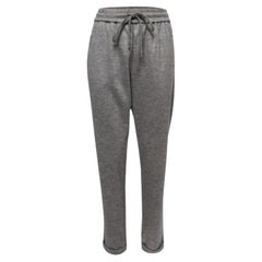 CH Carolina Herrera Pantaloni in lana grigia con vita elasticizzata L.