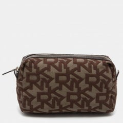 Marsupio Dkny marrone/beige firmato in tela e vernice