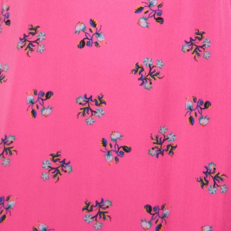 Diane von Furstenberg - Mini robe en crêpe à volants avec motifs floraux sur l'ensemble du corps S Pour femmes en vente