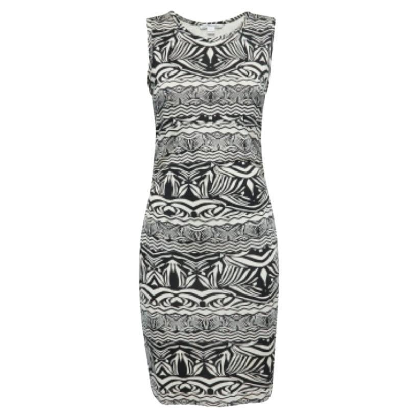 Diane von Furstenberg Vestido Selene de punto estampado blanco/negro M