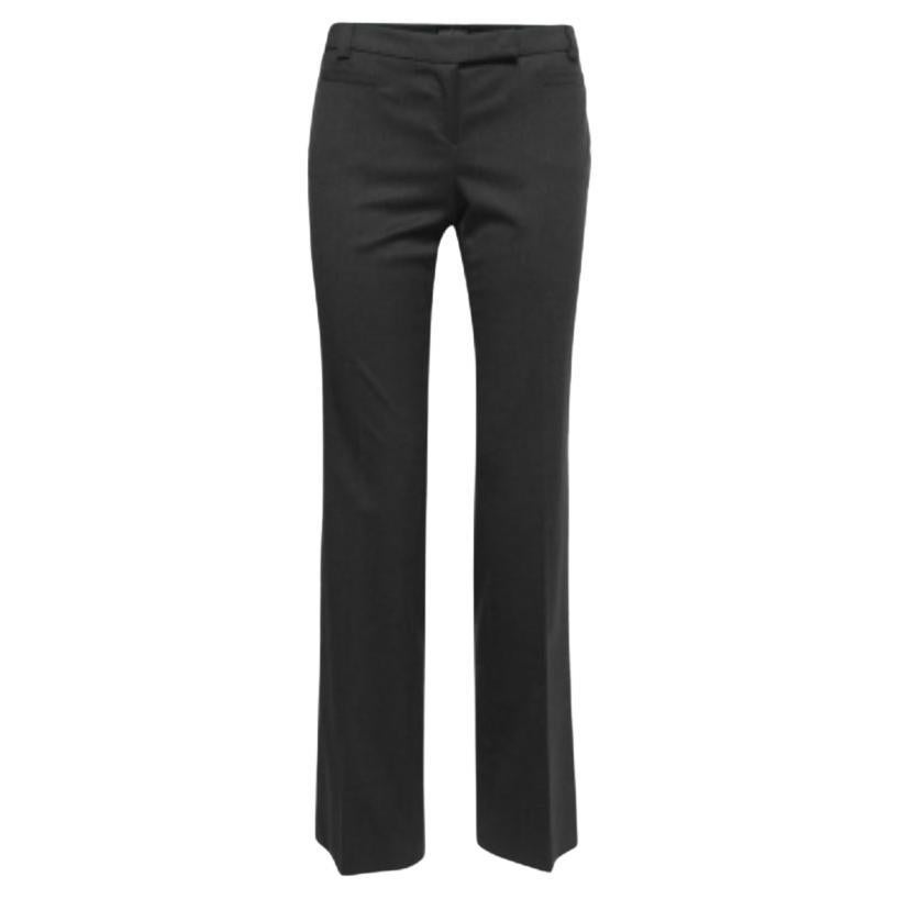 Emporio Armani Pantaloni sartoriali in lana grigio antracite M. I. in vendita