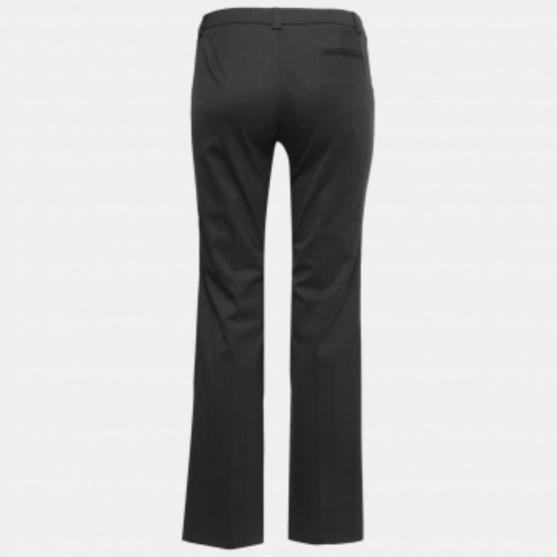 Nero Emporio Armani Pantaloni sartoriali in lana grigio antracite M. I. in vendita