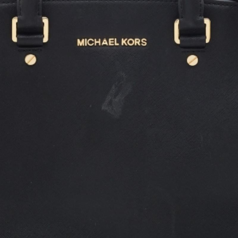 Michael Kors - Borsa a tracolla Selma in pelle nera in vendita 1