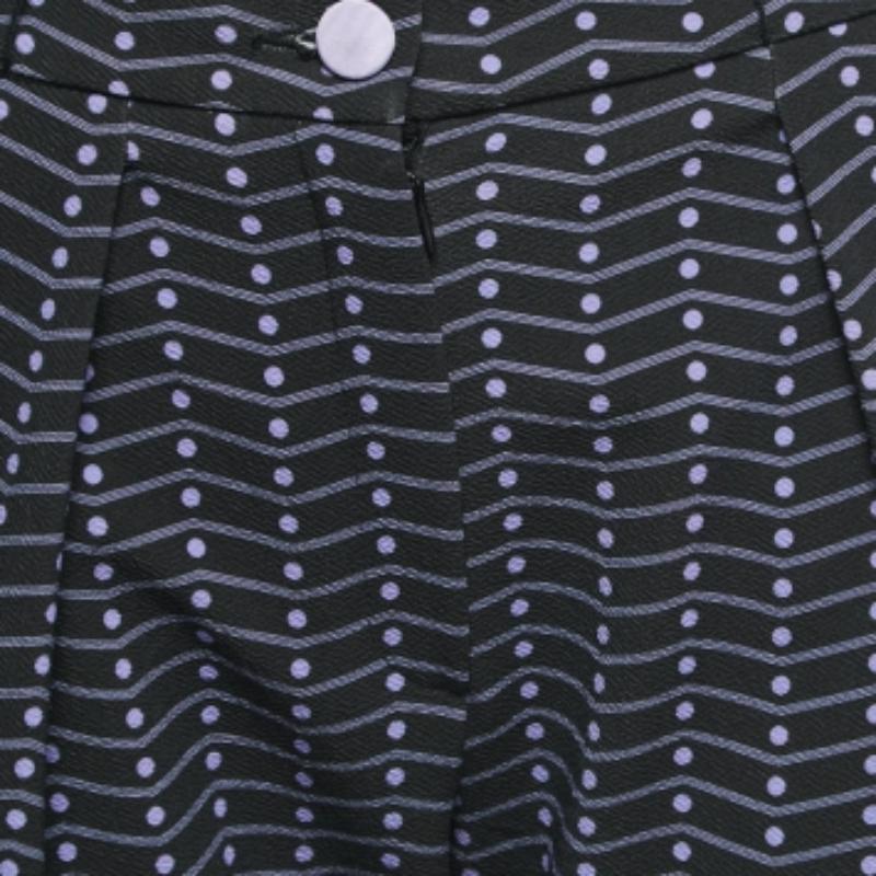 Emporio ARMANI Noir Pantalon en crêpe imprimé avec bordure en forme d'éléphant S Bon état - En vente à Dubai, Al Qouz 2