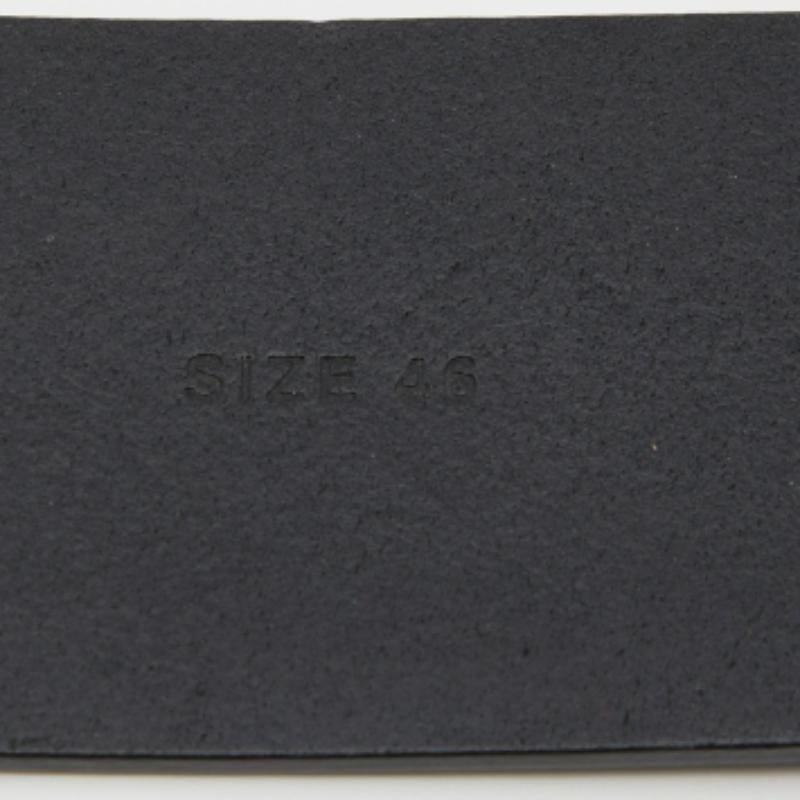 Emporio ARMANI Ceinture large en cuir noir à boucle brique en vente 1