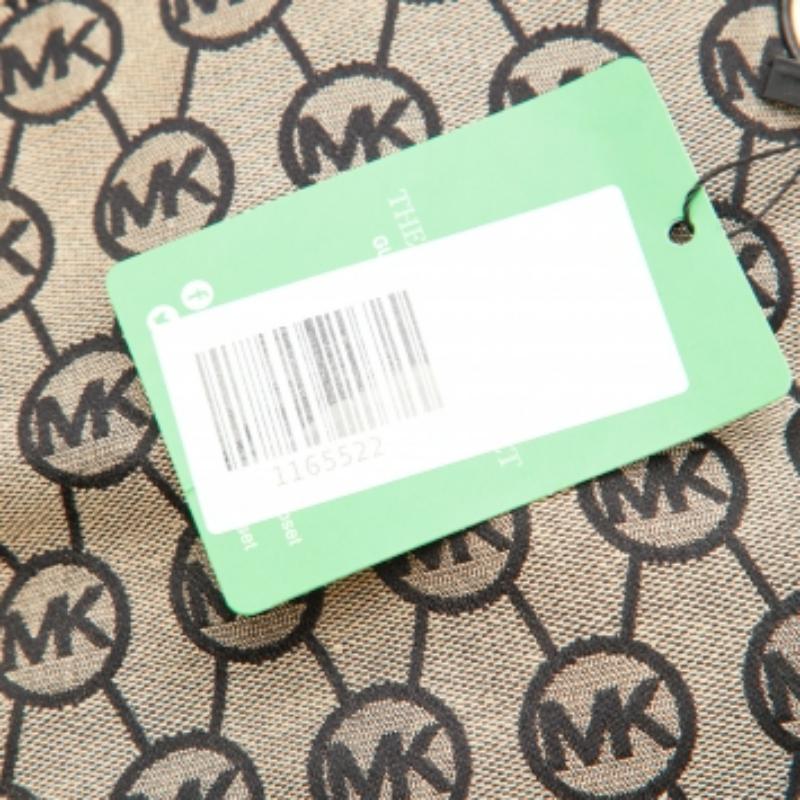 Fourre-tout Jet Set en toile et cuir MICHAEL Michael Kors beige/noir Signature Pour femmes en vente
