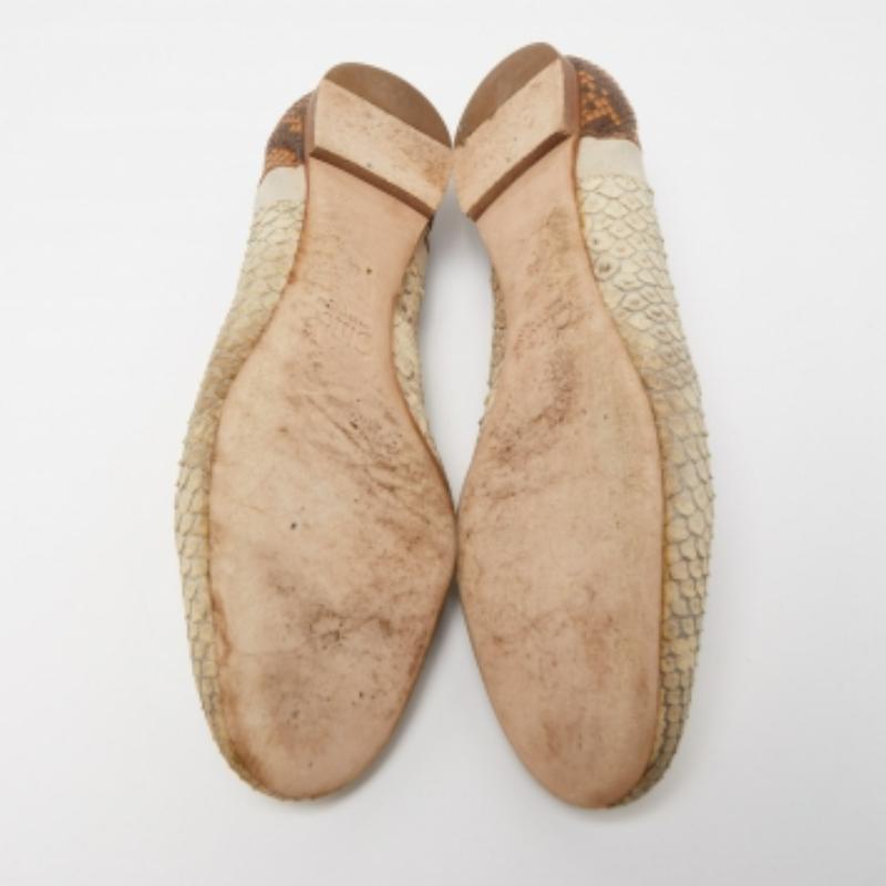 Donna Ballerine Chloe crema/marrone con accenti smerlati taglia 38 in vendita