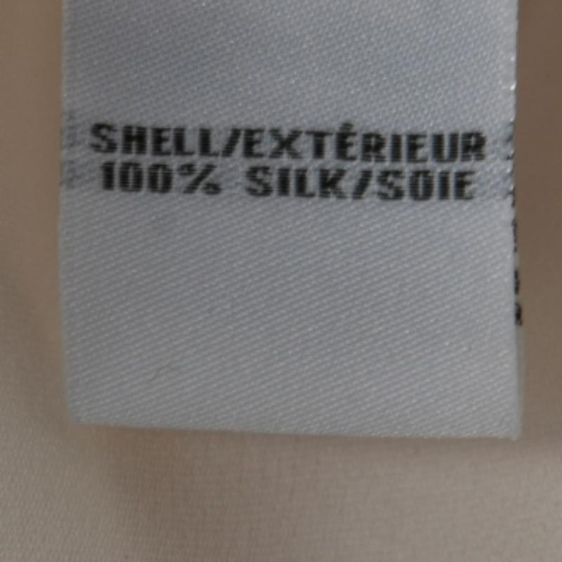 Diane von Furstenberg Top de seda crema sin mangas con dobladillo de volantes S en venta 1