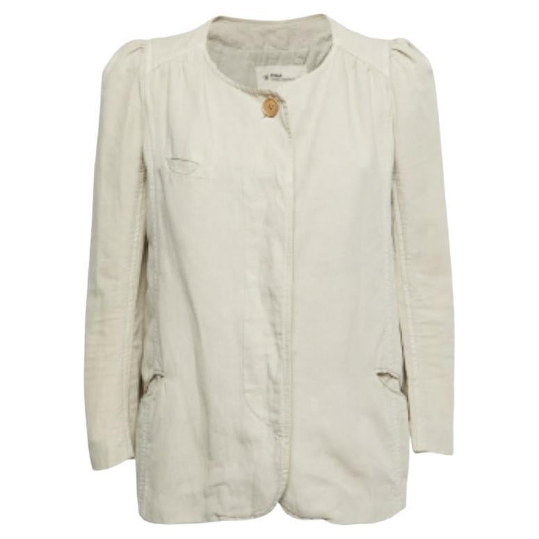 Isabel Marant Etoile Beige Cotton Button Front Jacket M For Sale