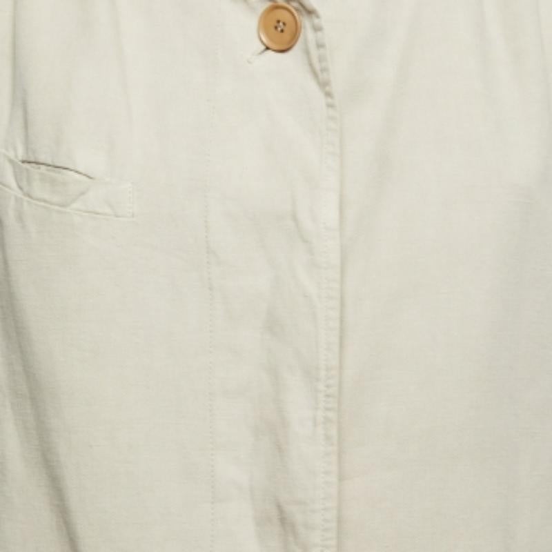 Isabel Marant Etoile Beige Cotton Button Front Jacket M In Good Condition For Sale In Dubai, Al Qouz 2
