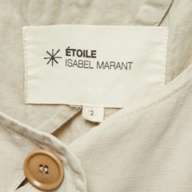Women's Isabel Marant Etoile Beige Cotton Button Front Jacket M For Sale