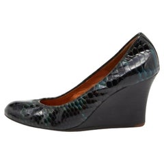 Lanvin Greene & Greene & Greene Pumps con zeppa in pelle goffrata misura 37