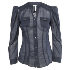 Diane von Furstenberg - Camicia in cotone blu navy XS