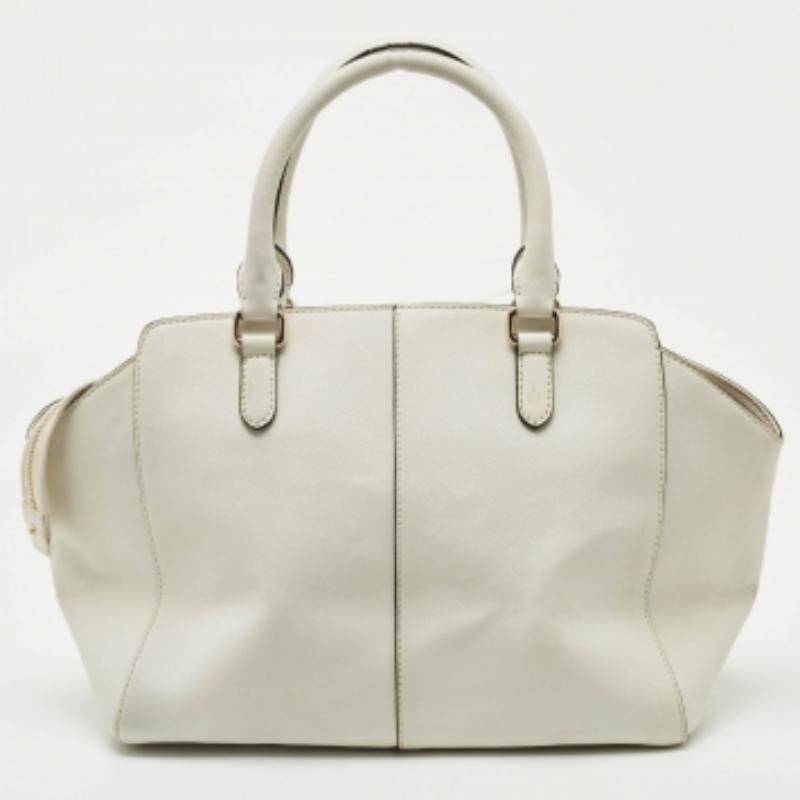 DKNY Weißes Saffiano-Leder Bryant Park Tote im Angebot