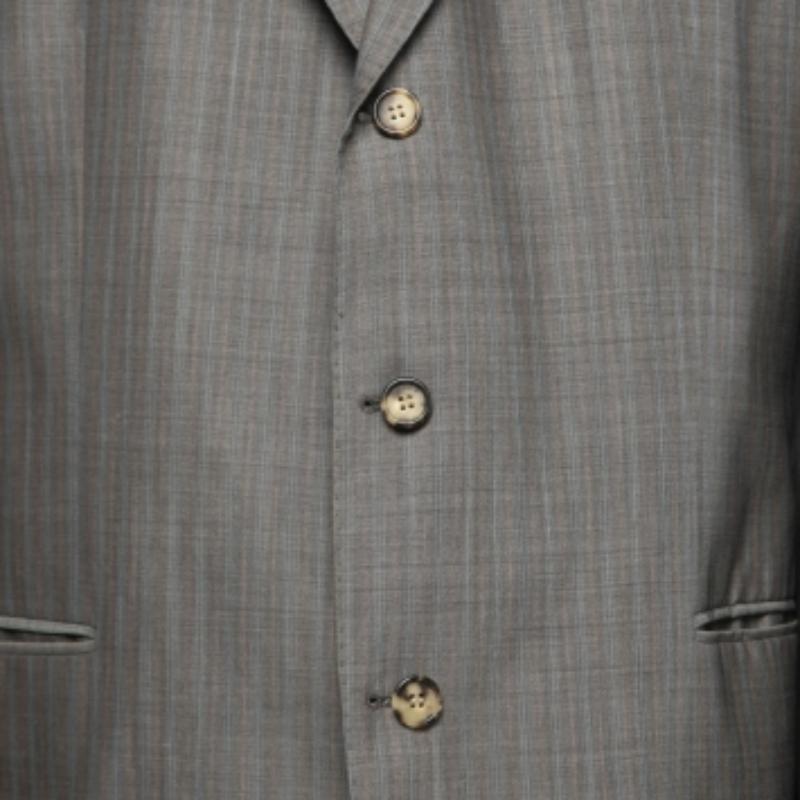 Boss By Hugo Boss - Blazer in lana vergine a righe grigie 4XL In condizioni buone in vendita a Dubai, Al Qouz 2