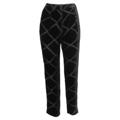 Emporio Armani Pantaloni a gamba dritta in velluto nero a fantasia A&M