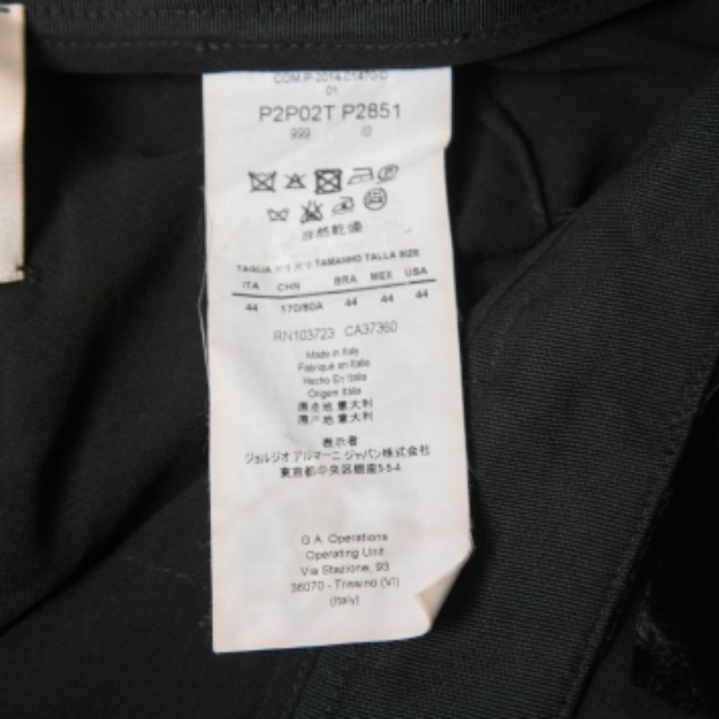 Noir Emporio ARMANI Pantalon droit en velours à motifs noir M. en vente