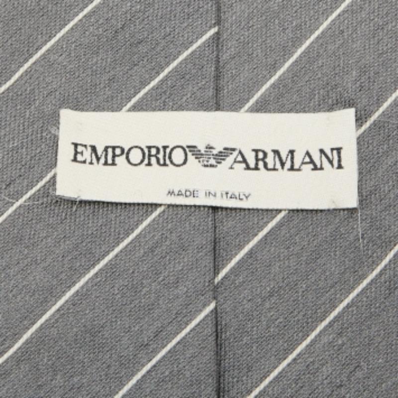 Grigio EMPORIO ARMANI - Seta grigia a righe  Cravatta in vendita