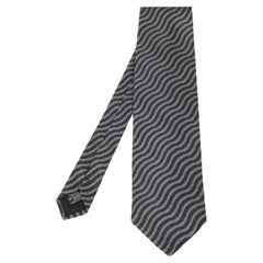 Emporio Armani Cravatta in raso stampato nero
