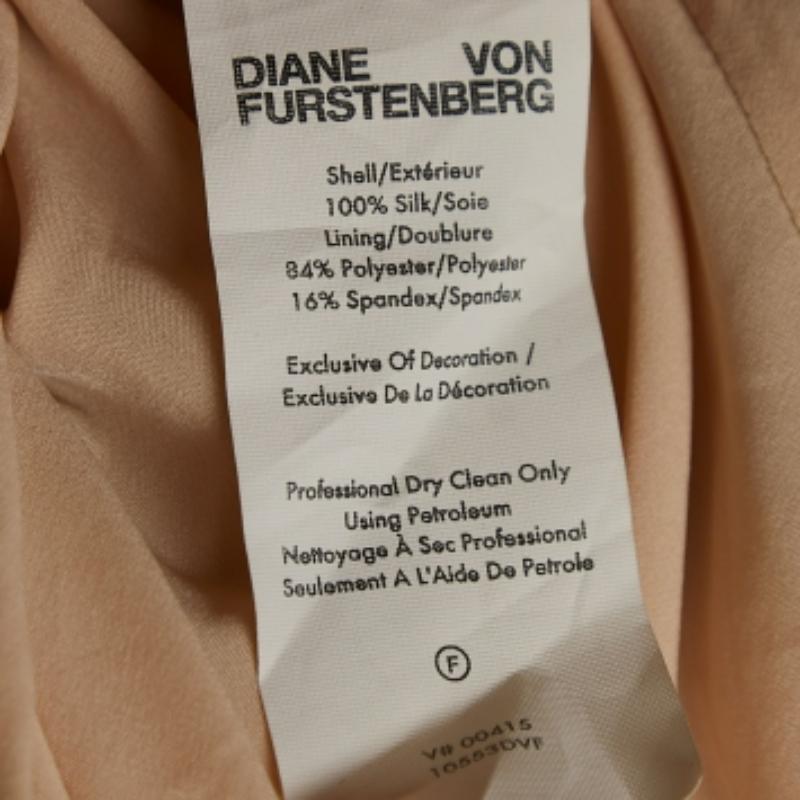 Marrone Diane von Furstenberg Vestito midi monospalla in seta con paillettes S.S. White/Arancione in vendita
