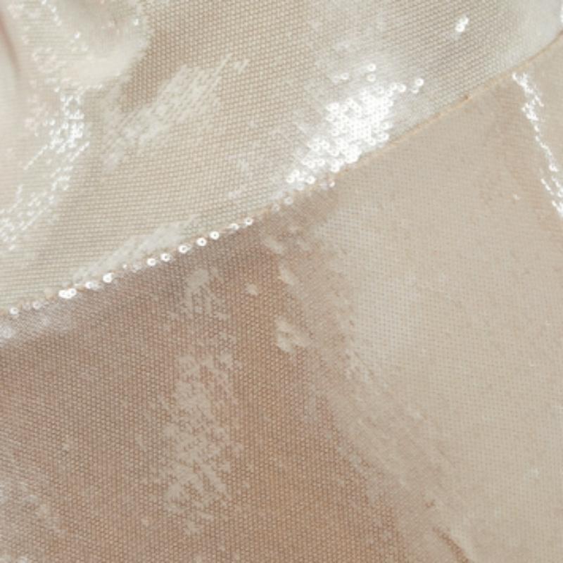 Donna Diane von Furstenberg Vestito midi monospalla in seta con paillettes S.S. White/Arancione in vendita