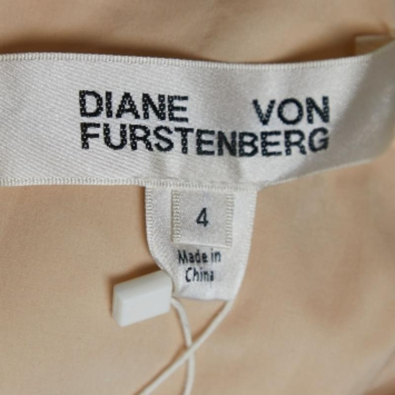Diane von Furstenberg Vestito midi monospalla in seta con paillettes S.S. White/Arancione In condizioni buone in vendita a Dubai, Al Qouz 2