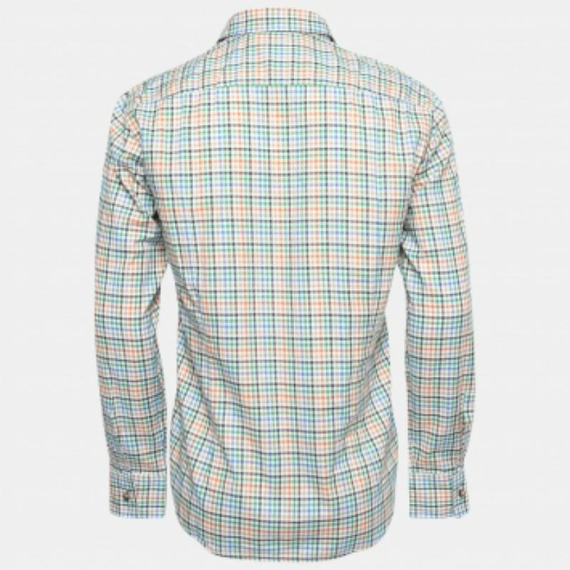 Uomo Boss By Hugo Boss - Camicia a quadri multicolore in cotone a manica intera - M. I. in vendita