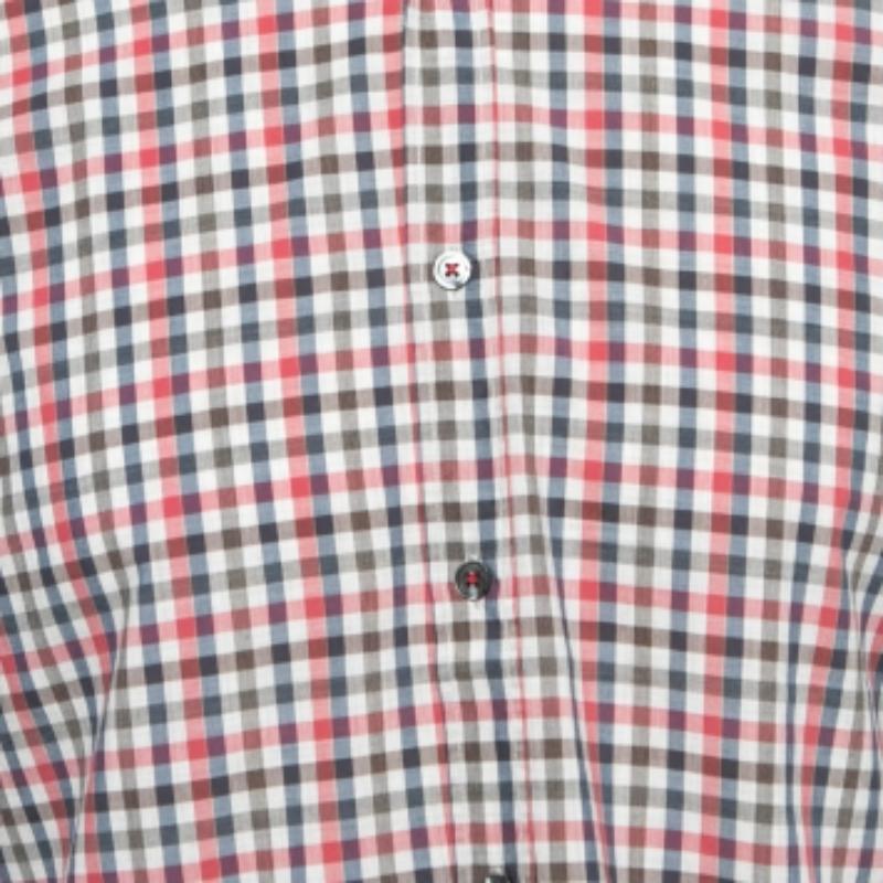 Uomo Boss By Hugo Boss - Camicia a quadri multicolore in cotone a manica intera - M. I. in vendita