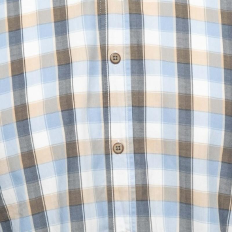 Uomo Boss By Hugo Boss Camicia a quadretti in cotone a manica intera slim fit M. I. in vendita