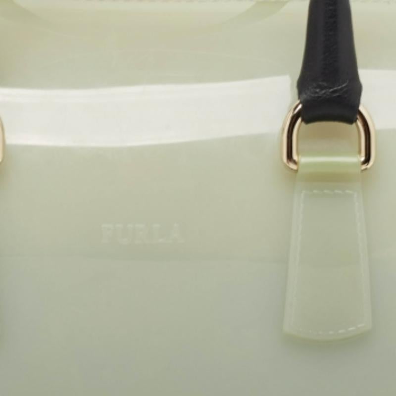 Furla Borsa Candy in gomma e pitone blu chiaro in vendita 2