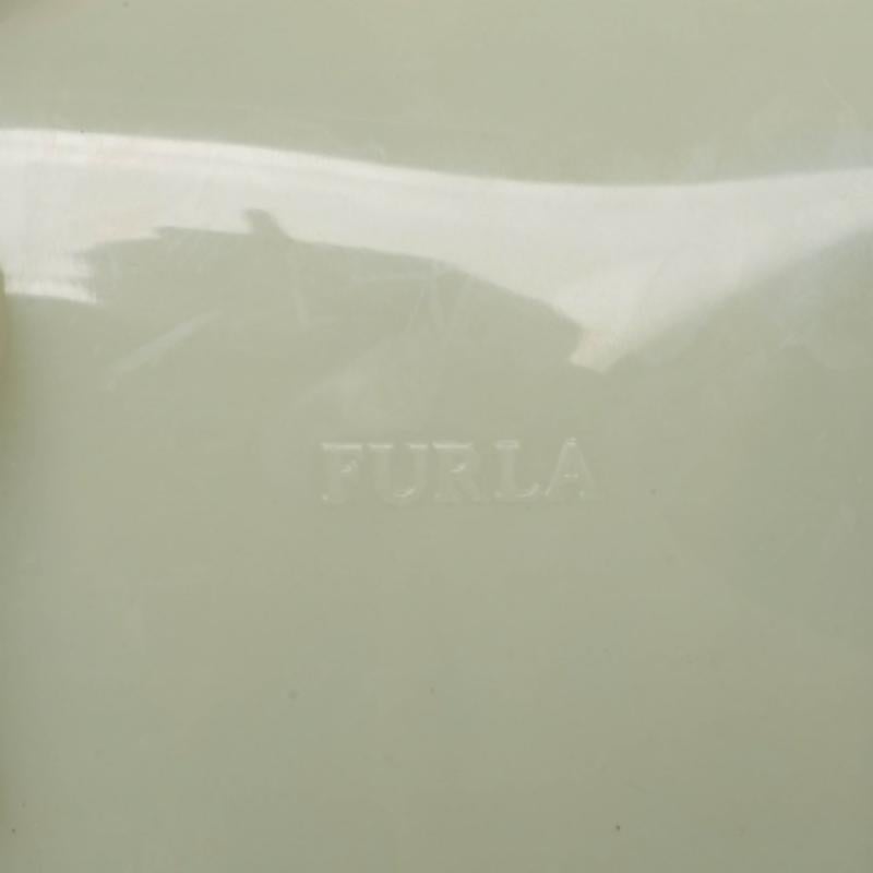 Furla Borsa Candy in gomma e pitone blu chiaro in vendita 4